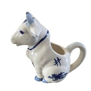 Ceramic Cow Creamer Blue and White